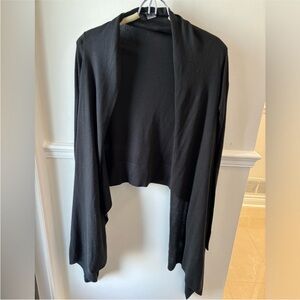 BCBGMaxAzria Black Open-Front Shrug cashmere and silk